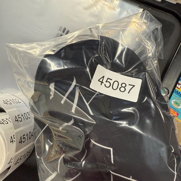 DuoDuo Dress Women XL Black Geometric Shift Midi Short Sleeve Round Neck - Picture 7 of 7